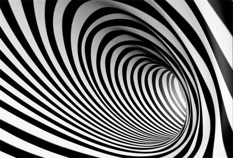 LFEEY 10x7ft Black and White Spiral Vortex Backdrop Adults Kids Portrait Photo Shoot Futuristic Perspective Pipeline Tube Endless Tunnel Striped Swirl Background for Photography Photo Studio Props - Image 1